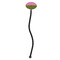 Pink & Lime Green Leopard Black Plastic 7" Stir Stick - Oval - Single Stick