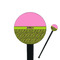 Pink & Lime Green Leopard Black Plastic 7" Stir Stick - Round - Closeup