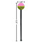 Pink & Lime Green Leopard Black Plastic 7" Stir Stick - Round - Dimensions