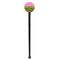 Pink & Lime Green Leopard Black Plastic 7" Stir Stick - Round - Single Stick