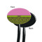 Pink & Lime Green Leopard Black Plastic 7" Stir Stick - Single Sided - Oval - Front & Back