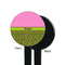 Pink & Lime Green Leopard Black Plastic 7" Stir Stick - Single Sided - Round - Front & Back