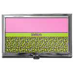 Pink & Lime Green Leopard Business Card Case