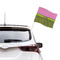 Pink & Lime Green Leopard Car Flag - Large - LIFESTYLE