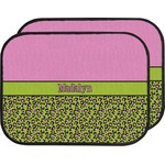 Pink & Lime Green Leopard Car Floor Mats (Back Seat) (Personalized)