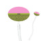 Pink & Lime Green Leopard Clear Plastic 7" Stir Stick - Oval - Closeup