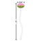 Pink & Lime Green Leopard Clear Plastic 7" Stir Stick - Oval - Dimensions