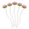 Pink & Lime Green Leopard Clear Plastic 7" Stir Stick - Oval - Fan