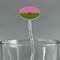 Pink & Lime Green Leopard Clear Plastic 7" Stir Stick - Oval - Main