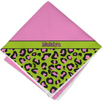 Pink & Lime Green Leopard Cloth Napkin w/ Name or Text