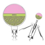 Pink & Lime Green Leopard Corkscrew (Personalized)