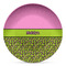 Pink & Lime Green Leopard DecoPlate Oven and Microwave Safe Plate - Main