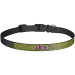 Pink & Lime Green Leopard Dog Collar - Large (Personalized)