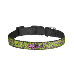 Pink & Lime Green Leopard Dog Collar - Small (Personalized)