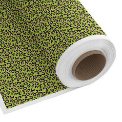 Pink & Lime Green Leopard Fabric by the Yard - Copeland Faux Linen