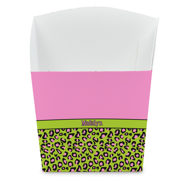 Custom Pink & Lime Green Leopard French Fry Favor Boxes (Personalized)