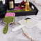 Pink & Lime Green Leopard Hair Brush - With Hand Mirror