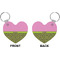 Pink & Lime Green Leopard Heart Keychain (Front + Back)