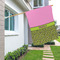 Pink & Lime Green Leopard House Flags - Single Sided - LIFESTYLE