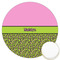 Pink & Lime Green Leopard Icing Circle - Large - Front