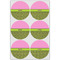 Pink & Lime Green Leopard Icing Circle - Large - Set of 6