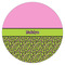 Pink & Lime Green Leopard Icing Circle - Large - Single