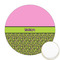 Pink & Lime Green Leopard Icing Circle - Medium - Front
