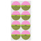 Pink & Lime Green Leopard Icing Circle - Medium - Set of 8