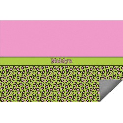 Pink & Lime Green Leopard Indoor / Outdoor Rug - 5'x8' (Personalized)