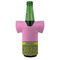 Pink & Lime Green Leopard Jersey Bottle Cooler - Set of 4 - FRONT (on bottle)