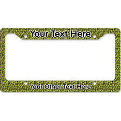 Pink & Lime Green Leopard License Plate Frame - Style B (Personalized)