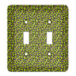 Pink & Lime Green Leopard Light Switch Cover (2 Toggle Plate)