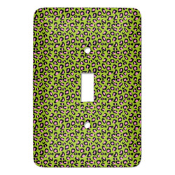 Pink & Lime Green Leopard Light Switch Cover (Single Toggle)