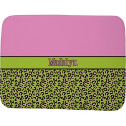 Pink & Lime Green Leopard Memory Foam Bath Mat - 48"x36" (Personalized)