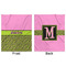 Pink & Lime Green Leopard Minky Blanket - 50"x60" - Double Sided - Front & Back