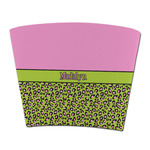 Pink & Lime Green Leopard Party Cup Sleeve - without bottom (Personalized)