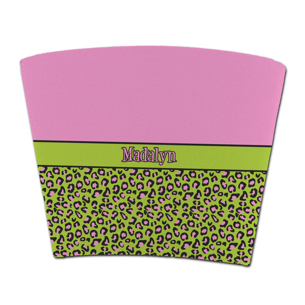 Custom Pink & Lime Green Leopard Party Cup Sleeve - without bottom (Personalized)