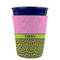 Pink & Lime Green Leopard Party Cup Sleeves - without bottom - FRONT (on cup)