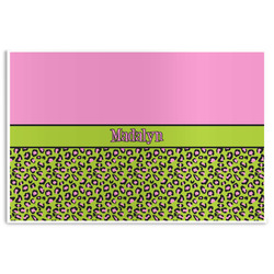 Pink & Lime Green Leopard Disposable Paper Placemats (Personalized)