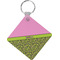 Pink & Lime Green Leopard Personalized Diamond Key Chain