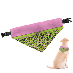 Pink & Lime Green Leopard Dog Bandana - Medium (Personalized)