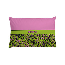 Pink & Lime Green Leopard Pillow Case - Standard w/ Name or Text