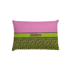 Pink & Lime Green Leopard Pillow Case - Toddler w/ Name or Text