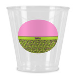 Pink & Lime Green Leopard Plastic Shot Glass (Personalized)