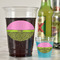 Pink & Lime Green Leopard Plastic Shot Glasses - In Context