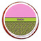 Pink & Lime Green Leopard Printed Icing Circle - Large - On Cookie