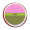Pink & Lime Green Leopard Printed Icing Circle - Medium - On Cookie