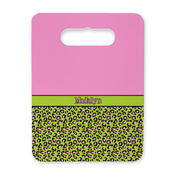 Pink & Lime Green Leopard Rectangular Trivet with Handle (Personalized)