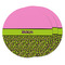 Pink & Lime Green Leopard Round Fridge Magnet - THREE