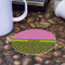 Pink & Lime Green Leopard Round Paper Coaster - Front